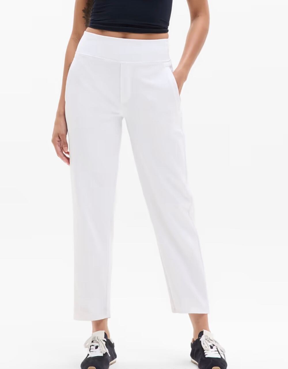 Athleta Endless High Rise Pant Ankle White Women's 8 Travel Athleisure Active